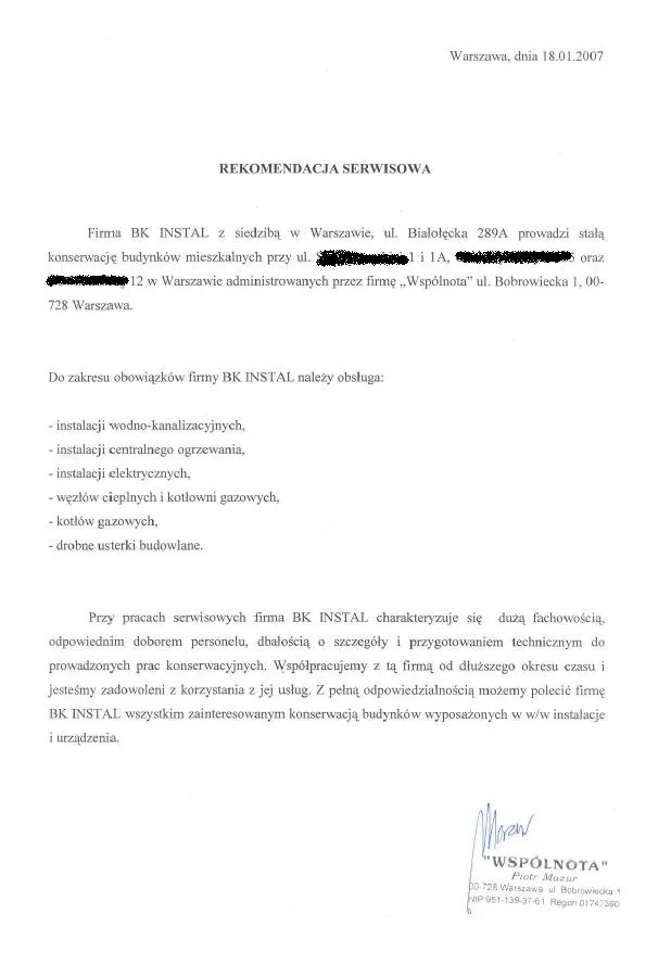 Skan referencji: Wspólnota — administracja nieruchomości