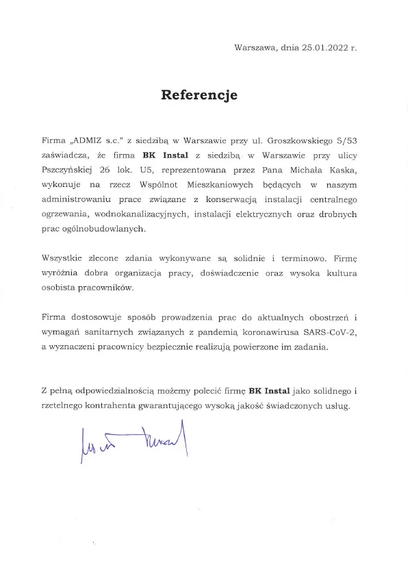 Skan referencji: ADMIZ