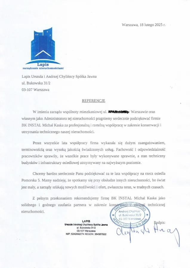 Skan referencji: Lapis — zarządzanie nieruchomościami