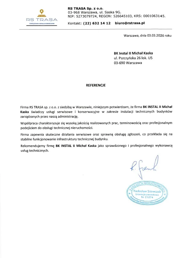 Skan referencji: RS TRASA